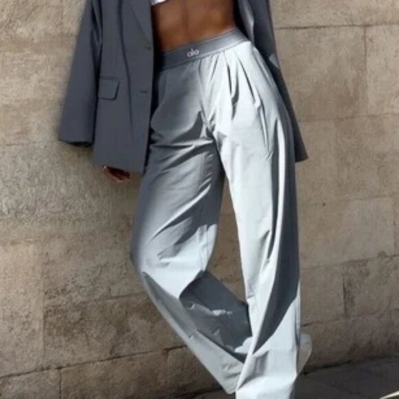 ALO Yoga Pants - ALO Yoga Suit Up Trouser Steel Grey (Regular)🎁👩